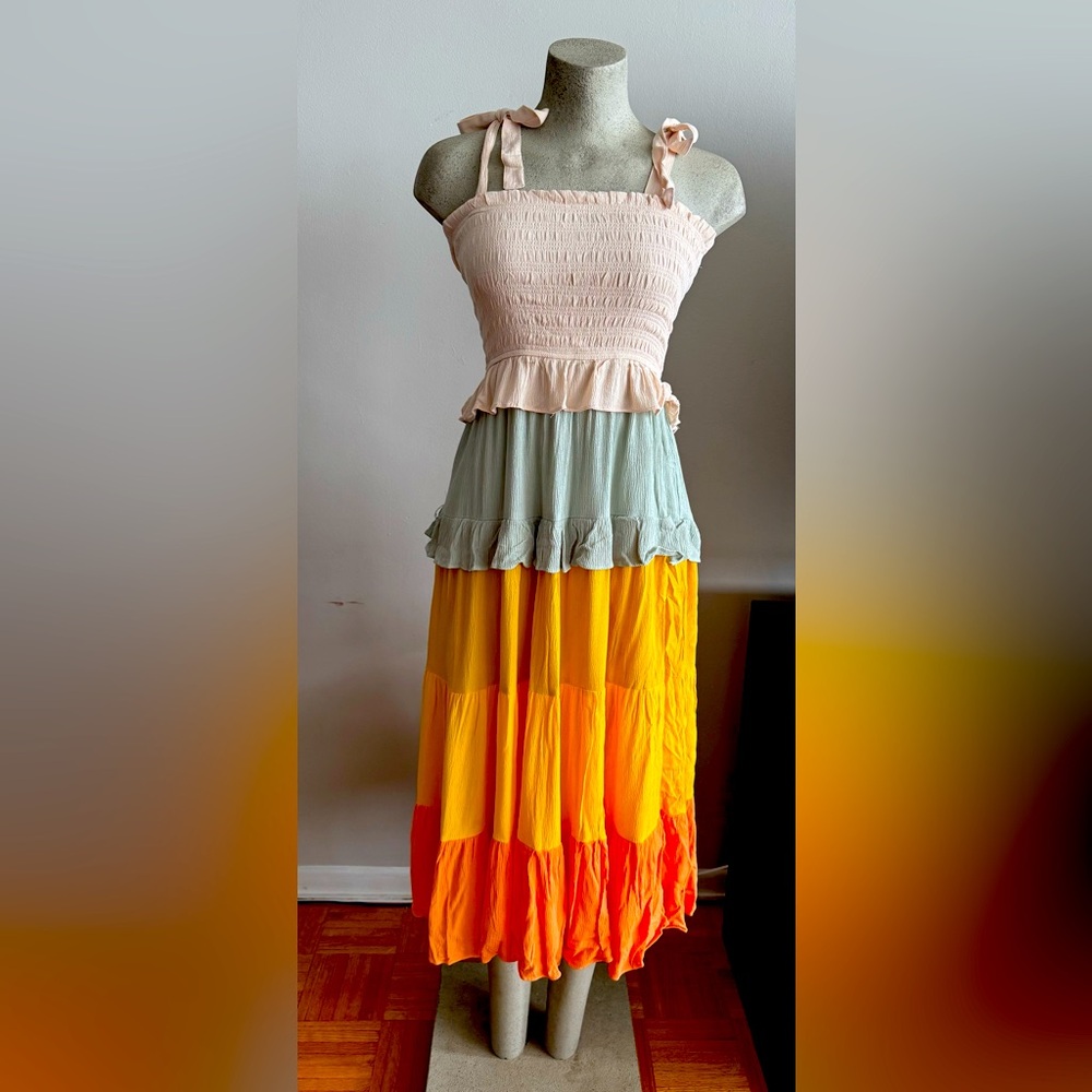 Aaron and Amber colour block summer dress